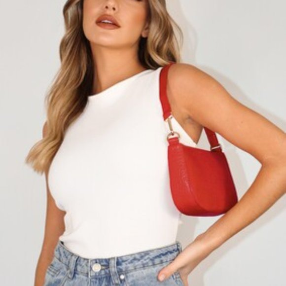 BRAND NEW Missguided red croc shoulder bag - Picture 1 of 5